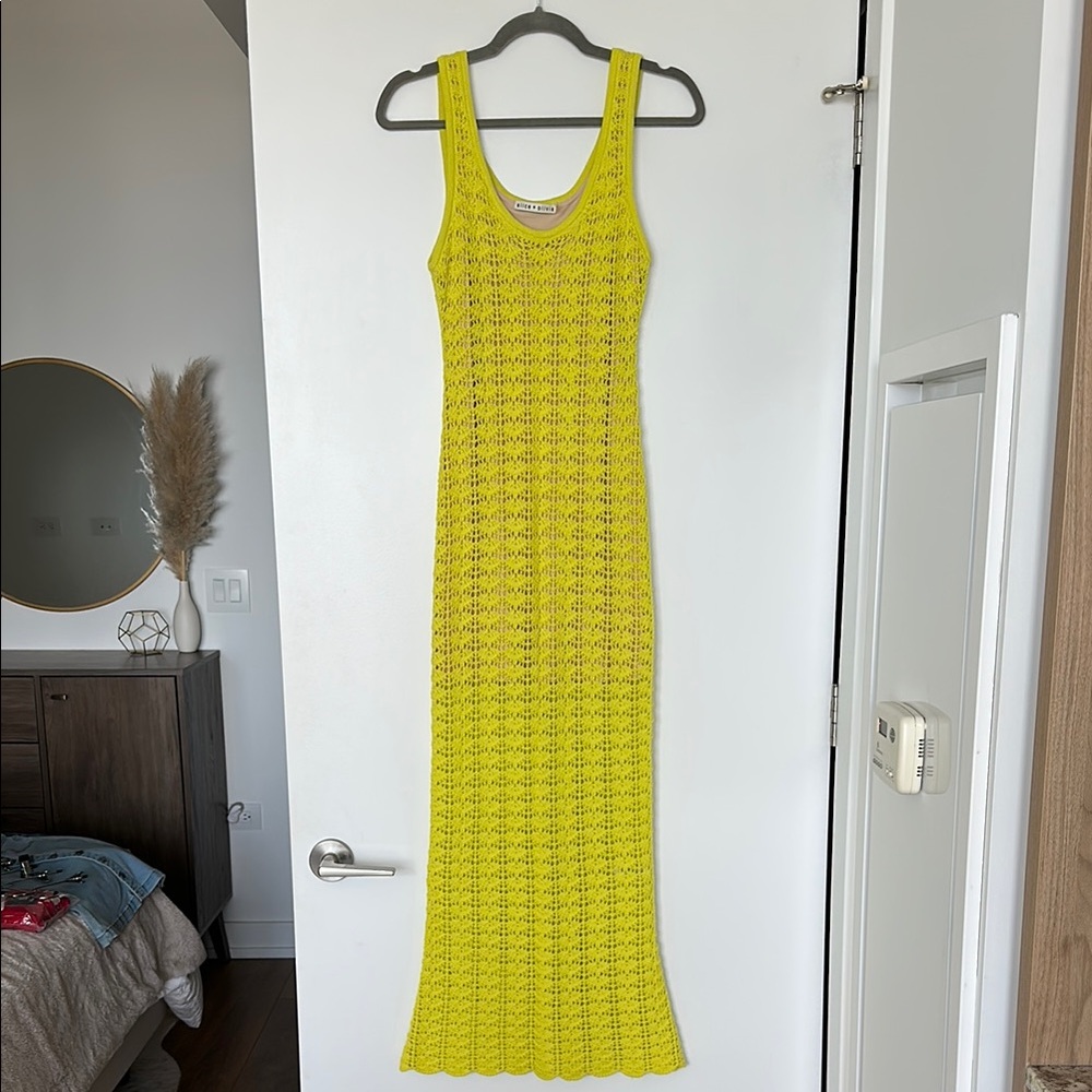 Alice + Olivia Yellow Sheath Maxi Dress